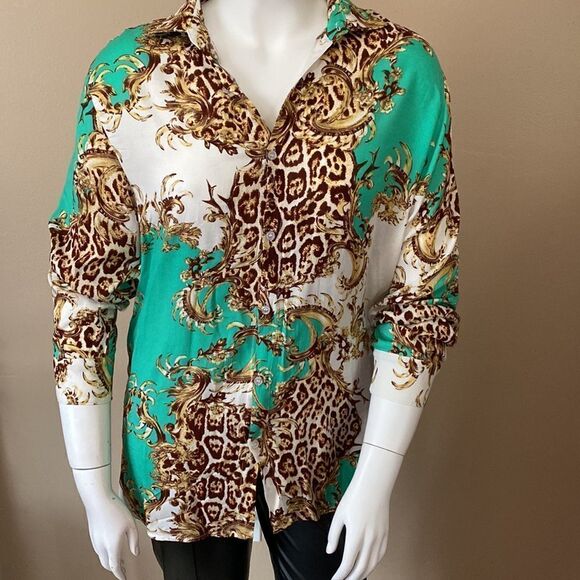 NWT Fashion Nova Bari Long Sleeve Woven Top Size - Large - Picture 5 of 13